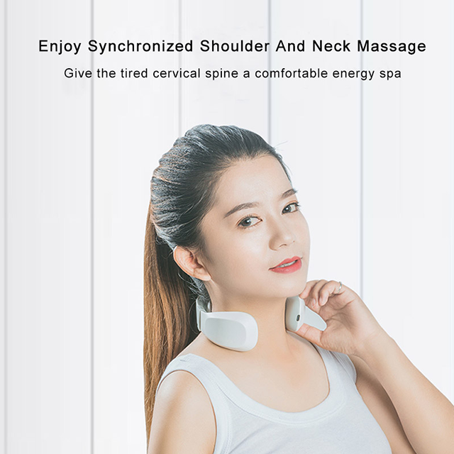 MEEEGOU Massageador elétrico de pescoço com calor, massageador de tecidos profundos TENS para alívio da dor